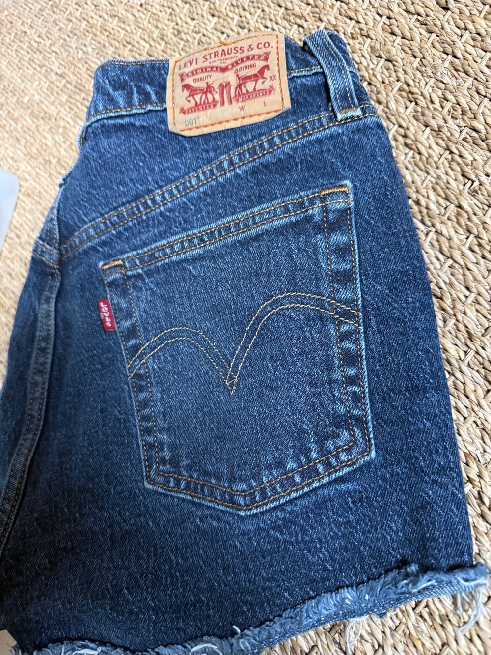 Levi's Dark Blue Cutoff Denim Shorts